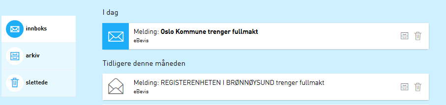 Ny melding i innboks NyMeldingInnboks