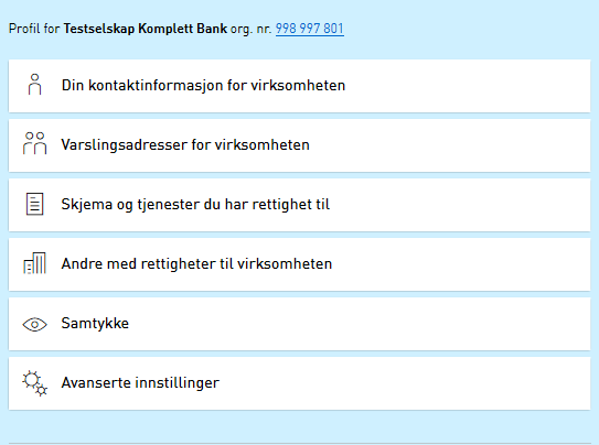 Samtykkevisning i Profil ProfilSamtykkevisning