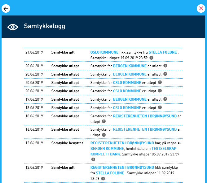 Samtykkelogg Samtykkelogg