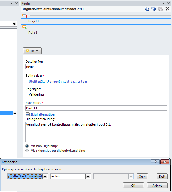 Figur 162 – Datavalidering, betingelse Figur 162 – Datavalidering, betingelse