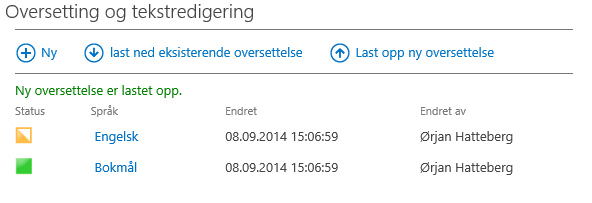 Figur 111 - Bekreftelse på opplastet fil. Figur 111 - Bekreftelse på opplastet fil.