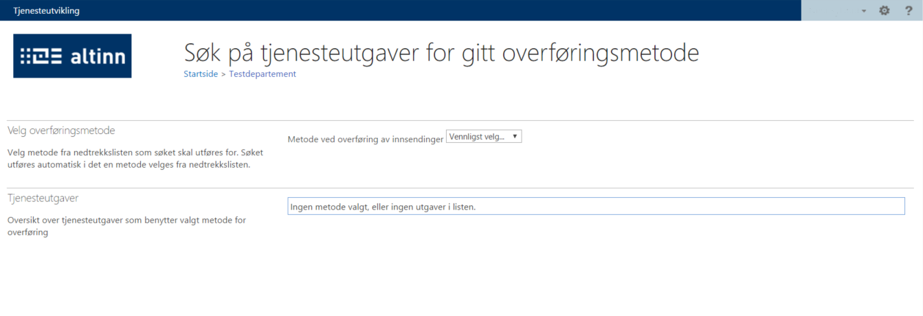 Ingen metode valgt/tomt søkeresultat Ingen metode valgt/tomt søkeresultat