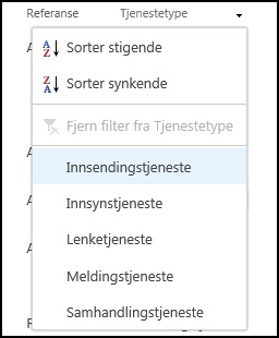 Figur 12 - Sortering og filtrering i lister Figur 12 - Sortering og filtrering i lister