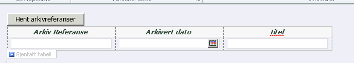 Figur 205 – Registeroppslag inn i repeterende tabell Figur 205 – Registeroppslag inn i repeterende tabell