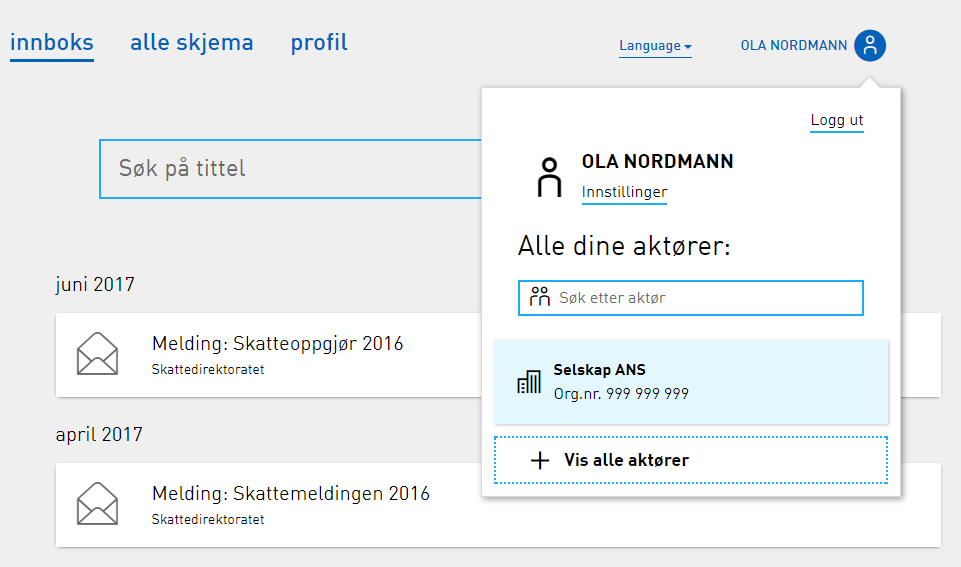 Valg av hvem du representerer