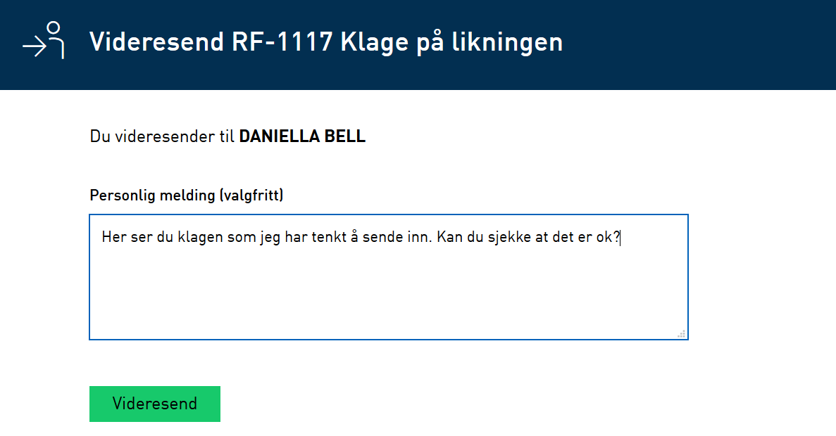 Skriv en personlig melding