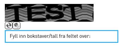Skjermdump av CAPTCHA